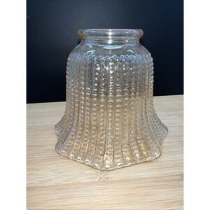 VTG Iridescent Hobnail Bell Shaped Glass Light Lamp Fan Shade ~ 2 1/4" Fitter